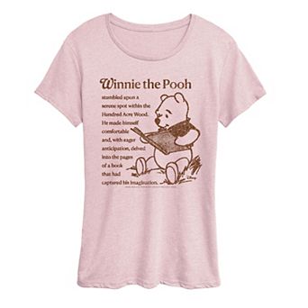 Women's Disney's Winnie The Pooh Reading A Book Short Sleeve Graphic Tee