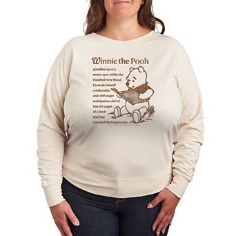Plus Size Disney's Winnie The Pooh French Terry Long Sleeve Graphic Tee