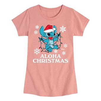 Girls Disney's Lilo & Stitch Aloha Christmas Graphic Tee