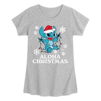 Girls Disney's Lilo & Stitch Aloha Christmas Graphic Tee