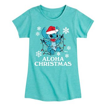 Girls Disney's Lilo & Stitch Aloha Christmas Graphic Tee
