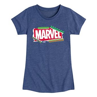 Girls Marvel Logo Christmas Wrapping Paper Christmas Graphic Tee