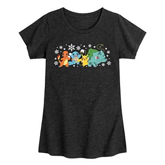 Girls Pokémon Snowball Fight Christmas Graphic Tee