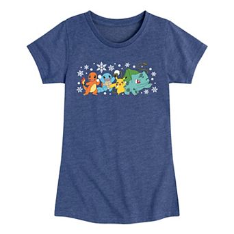 Girls Pokémon Snowball Fight Christmas Graphic Tee