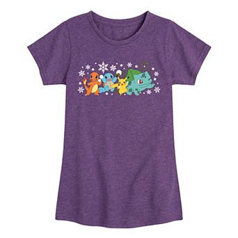 Girls Pokémon Snowball Fight Christmas Graphic Tee