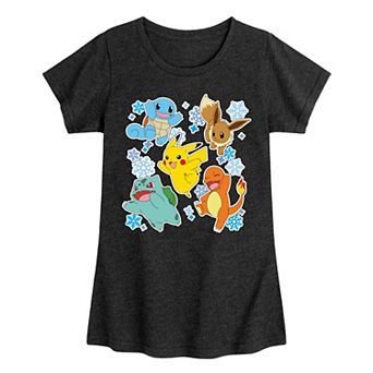 Girls Pokémon Winter Stickers Christmas Graphic Tee