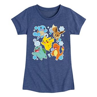 Girls Pokémon Winter Stickers Christmas Graphic Tee