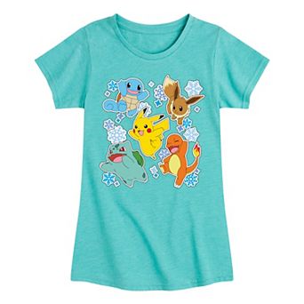 Girls Pokémon Winter Stickers Christmas Graphic Tee