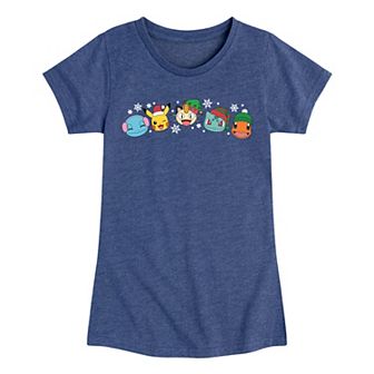 Girls Pokémon Group Christmas Graphic Tee