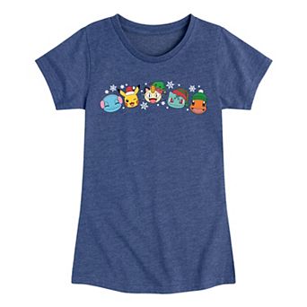 Girls Pokémon Group Christmas Graphic Tee