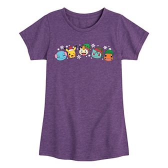 Girls Pokémon Group Christmas Graphic Tee