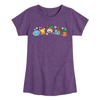 Girls Pokémon Group Christmas Graphic Tee