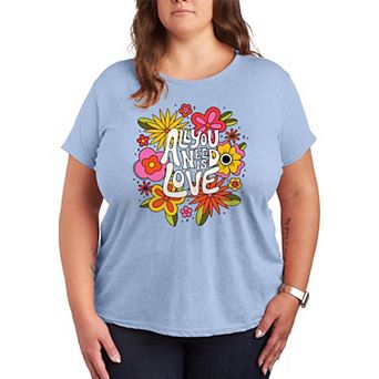 Plus Size The Beatles All You Need Is Love Short Sleeve Graphic Tee