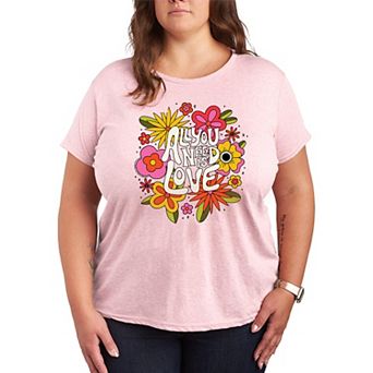 Plus Size The Beatles All You Need Is Love Short Sleeve Graphic Tee