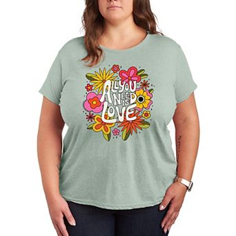 Plus Size The Beatles All You Need Is Love Short Sleeve Graphic Tee