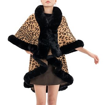 Women's Karla Hanson Aspen Breeze Ruana With Faux Fur Trim