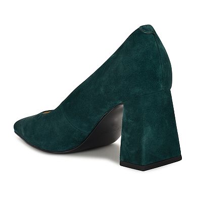 Nine West Monda Women's Block Heel Slip-On Suede Dress Pumps