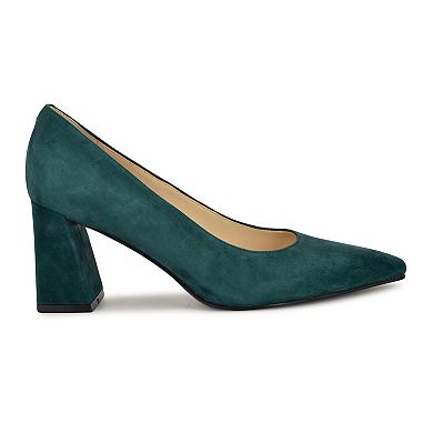 Nine West Monda Women's Block Heel Slip-On Suede Dress Pumps