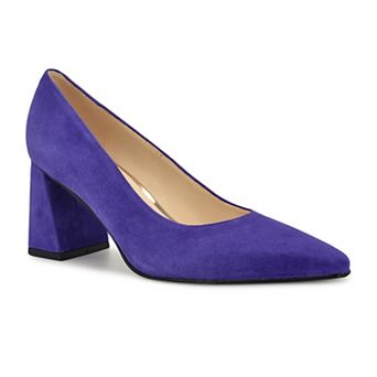 Nine West Monda Women's Block Heel Slip-On Suede Dress Pumps