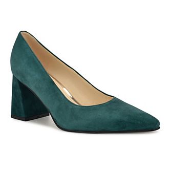 Nine West Monda Women's Block Heel Slip-On Suede Dress Pumps