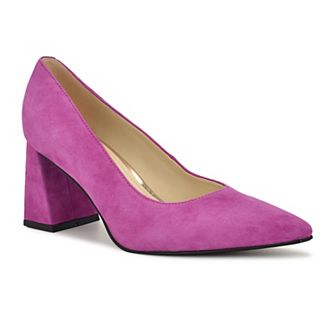 Nine West Monda Women's Block Heel Slip-On Suede Dress Pumps