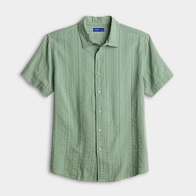 Men's Apt. 9® Short Sleeve Embroidered Collar Shirt