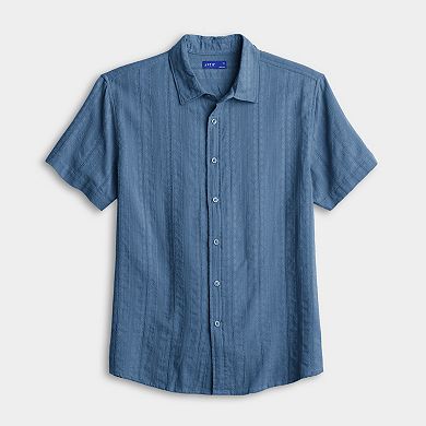 Men's Apt. 9® Short Sleeve Embroidered Collar Shirt