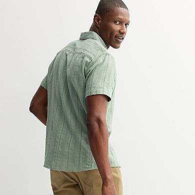 Men's Apt. 9® Short Sleeve Embroidered Collar Shirt