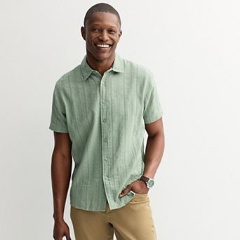 Men's Apt. 9® Short Sleeve Embroidered Collar Shirt