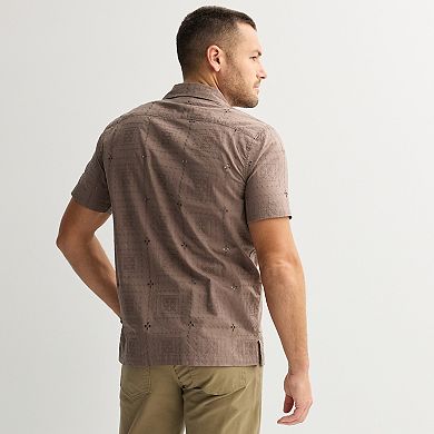 Men's Apt. 9® Short Sleeve Embroidered Camp Collar Button-Down Shirt