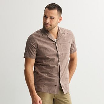 Men's Apt. 9 Short Sleeve Embroidered Camp Collar Shirt