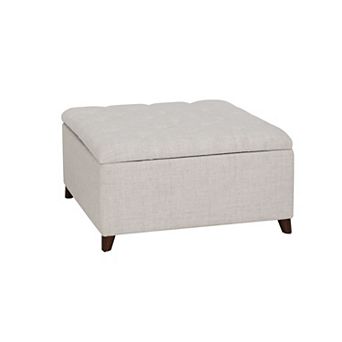 Linon Madeleine Square Storage Ottoman