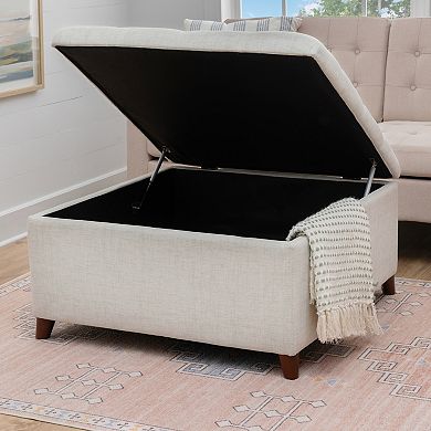 Linon Madeleine Square Storage Ottoman