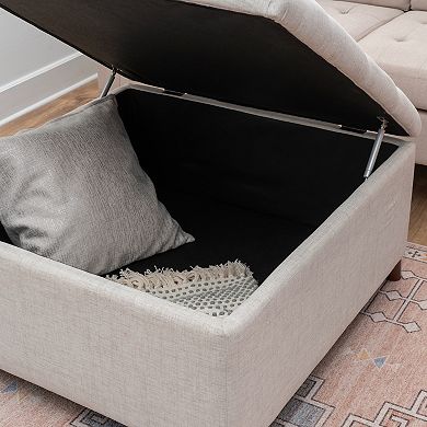 Linon Madeleine Square Storage Ottoman