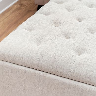 Linon Madeleine Square Storage Ottoman