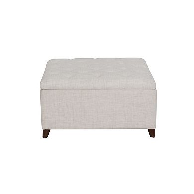 Linon Madeleine Square Storage Ottoman