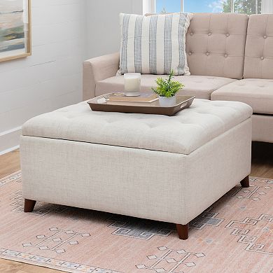 Linon Madeleine Square Storage Ottoman