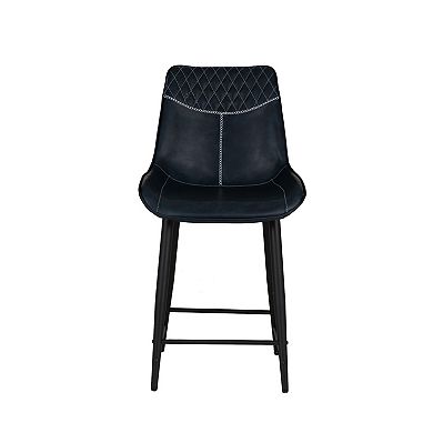 Linon Upholstered Counter Stool with Diamond Stitching