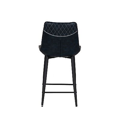 Linon Upholstered Counter Stool with Diamond Stitching