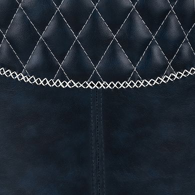 Linon Upholstered Counter Stool with Diamond Stitching