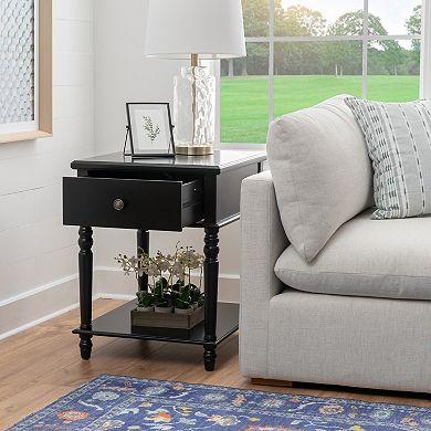 Linon Mcghie Drawer & Shelf Side Table