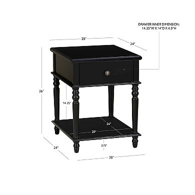 Linon Mcghie Drawer & Shelf Side Table