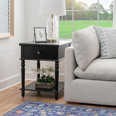 Linon Mcghie Drawer & Shelf Side Table