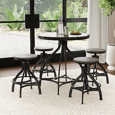 Linon Hawkford Round Bar Stool and Table 5-pc. Set