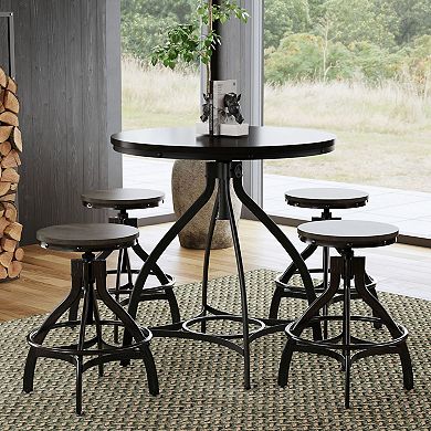 Linon Hawkford Round Bar Stool and Table 5-pc. Set