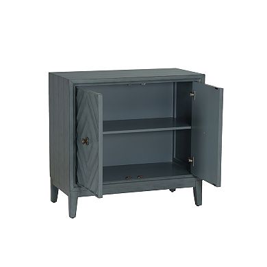 Linon Jaylan Diamond 2-Door Cabinet with Storage