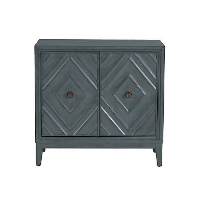 Linon Jaylan Diamond 2-Door Cabinet with Storage