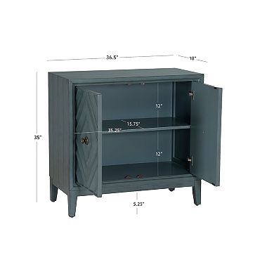 Linon Jaylan Diamond 2-Door Cabinet with Storage