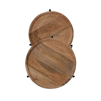 Linon Evanston Nesting Tables with Round Tops and Metal Legs