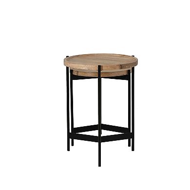 Linon Evanston Nesting Tables with Round Tops and Metal Legs